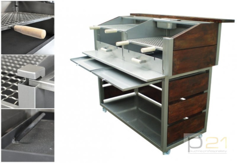 Grill nierdzewny, podwójny 2x600x600mm Grill nierdzewny, podwójny 2x600x600mm