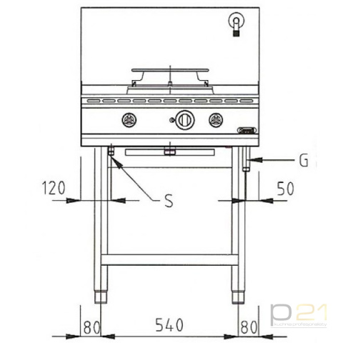 Kuchnia WOK 1-palnik-700 z przyłączem wody Kuchnia WOK 1-palnik-700 z przyłączem wody