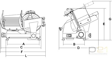 Krajalnica, średnica ostrza 250mm, nóż ostrze teflonowe, MIRRA 250 C TEFLON BLADE, Sirman