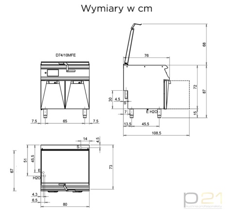 Patelnia multifunkcyjna GN1/1, Fit-pan, 10 kW, D74/10MFE, Diamante70, Olis