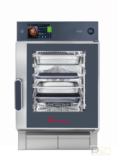 Piec konwekcyjno-parowy Joker MT 6x GN1/1, sterowanie górne, drzwi prawe, wersja mobilna, Eloma