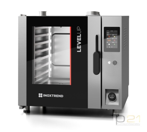 Piec konwekcyjno-parowy gazowy 7x GN1/1, sterowanie dotykowe, 12 kW, automatyczne mycie, Level-Up, Inoxtrend