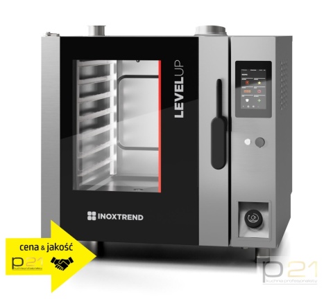 Piec konwekcyjno-parowy gazowy 7x GN1/1, sterowanie dotykowe, 12 kW, automatyczne mycie, Level-Up, Inoxtrend