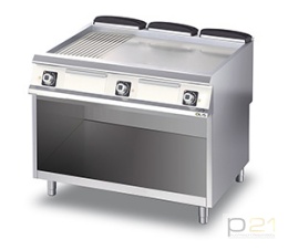 Płyta grillowa elektryczna, nierdzewna, 1/3 ryflowana, na podstawie, M120, D96/10FTEA1/3R, Olis