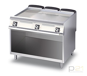 Płyta grillowa elektryczna, nierdzewna, 1/3 ryflowana, na podstawie, M120, D96/10FTEA1/3R, Olis