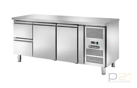 Stół chłodniczy 2-drzwiowy + 2 szuflady, agregat z boku, AK3104-10TN, Amitek
