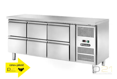 Stół chłodniczy 6-szufladowy, agregat z boku, AK3104-15TN, Amitek