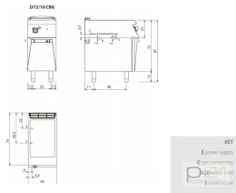 Bemar gazowy 1 x GN1/1; 3 kW, na podstawie,Diamante 70, D72/10CBG, Olis