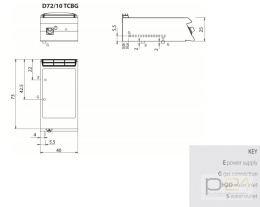 Bemar gazowy 1 x GN 1/1; 3 kW, bez podstawy, Diamante 70, D72/10TCBG, Olis