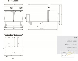 Frytownica gazowa 2 x 15l, 28 kW, Diamante 90, D9415/10FRG, Olis