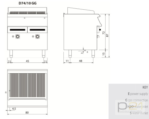 Grill wodny gazowy, 15 kW, Diamante 700, D74/10GG, Olis Grill wodny gazowy, 15 kW, Diamante 700, D74/10GG, Olis