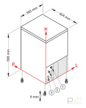 Kostkarka do lodu, 20 kg/24h, 4 kg zasobnik, system myjący,chłodzenie wodą, NTF SL 35 R290 1130021