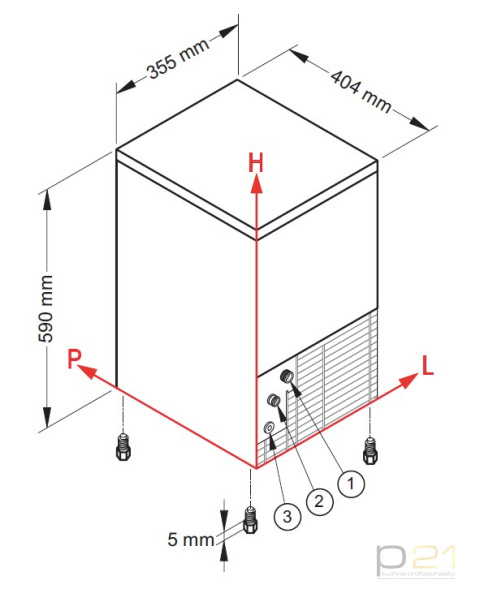 Kostkarka do lodu, 20 kg/24h, 4 kg zasobnik, system myjący,chłodzenie wodą, NTF SL 35 R290 1130021 Kostkarka do lodu, 20 kg/24h, 4 kg zasobnik, system myjący,chłodzenie wodą, NTF SL 35 R290 1130021