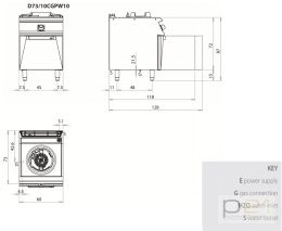 Kuchnia WOK na podstawie, 10 kW, Diamante 700, D73/10 CGPW10, Olis