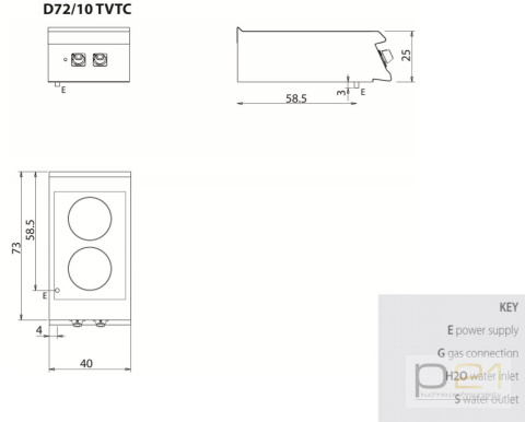 Kuchnia ceramiczna 5kW, bez podstawy, Diamante 700, D72/10TVTC, Olis Kuchnia ceramiczna 5kW, bez podstawy, Diamante 700, D72/10TVTC, Olis