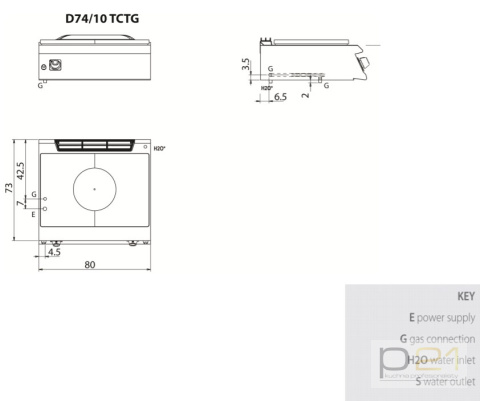 Kuchnia żeliwna, gazowa, bez podstawy, 12 kW, Diamante 700, D74/10TCTG, Olis Kuchnia żeliwna, gazowa, bez podstawy, 12 kW, Diamante 700, D74/10TCTG, Olis