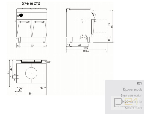 Kuchnia żeliwna, gazowa, na podstawie, 12 kW, Diamante 700, D74/10CTG, Olis Kuchnia żeliwna, gazowa, na podstawie, 12 kW, Diamante 700, D74/10CTG, Olis