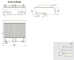 Lava grill, bez podstawy, 14 kW, Diamante 700, D74/10 TPLGP, Olis