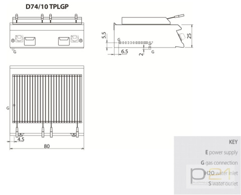Lava grill, bez podstawy, 14 kW, Diamante 700, D74/10 TPLGP, Olis Lava grill, bez podstawy, 14 kW, Diamante 700, D74/10 TPLGP, Olis