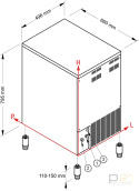 Łuskarka do lodu, 111kg/24h, 28kg zasobnik, chłodzenie powietrzem, SLF 225A R290,NTF 1130102