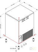 Łuskarka do lodu,150kg/24h, 55 kg zasobnik, chłodzenie wodą, SLF 355W R290, NTF 1130109