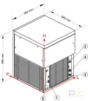 Łuskarka do lodu, 270 kg/24 h, chłodzenie wodą, 1100 W, GM 600 R290, NTF 1130124