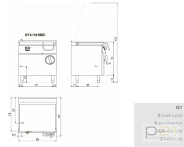 Patelnia elektryczna, dno ze stali nierdzewnej, 10 kW, Diamante 700, D74/10 KBEI Olis