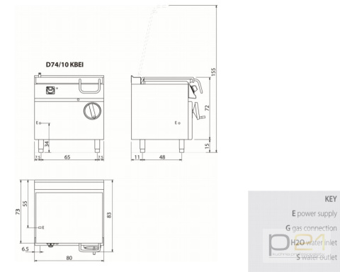 Patelnia elektryczna, dno ze stali nierdzewnej, 10 kW, Diamante 700, D74/10 KBEI Olis Patelnia elektryczna, dno ze stali nierdzewnej, 10 kW, Diamante 700, D74/10 KBEI Olis
