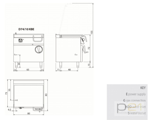 Patelnia elektryczna, żelazne dno, 10 kW, Diamante 700, D74/10 KBE Olis Patelnia elektryczna, żelazne dno, 10 kW, Diamante 700, D74/10 KBE Olis