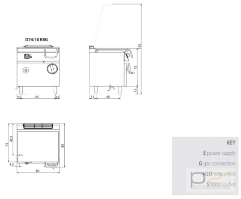 Patelnia gazowa, żelazne dno, 14 kW + 0,2 kW, Diamante 700, D74/10 KBG, Olis Patelnia gazowa, żelazne dno, 14 kW + 0,2 kW, Diamante 700, D74/10 KBG, Olis