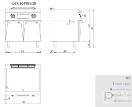 Płyta grillowa elektryczna, ze stali nierdzewnej,1/3 ryflowana, 2/3 gładka,na podstawie,10,8 kW,Diamante 700,Olis