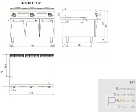 Płyta grillowa gazowa, gładka, na podstawie, 19,5 kW, Diamante 700, D76/10FTTG, Olis Płyta grillowa gazowa, gładka, na podstawie, 19,5 kW, Diamante 700, D76/10FTTG, Olis