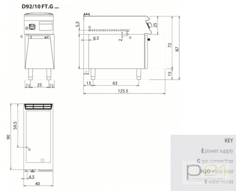 Płyta grillowa gładka, 7 kW, Diamante 90, D92/10FTG, Olis Płyta grillowa gładka, 7 kW, Diamante 90, D92/10FTG, Olis