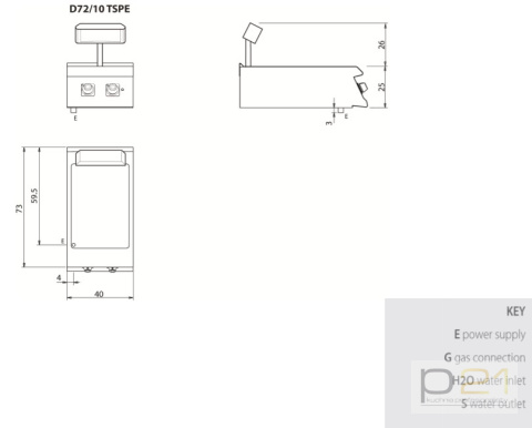 Podgrzewacz elektryczny do frytek, bez podstawy, 2 kW, Diamante 700, D72/10TSPE, Olis Podgrzewacz elektryczny do frytek, bez podstawy, 2 kW, Diamante 700, D72/10TSPE, Olis