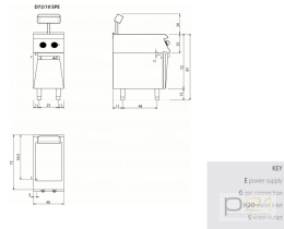 Podgrzewacz elektryczny do frytek, na podstawie, 2 kW, Diamante 700, D72/10SPE, Olis