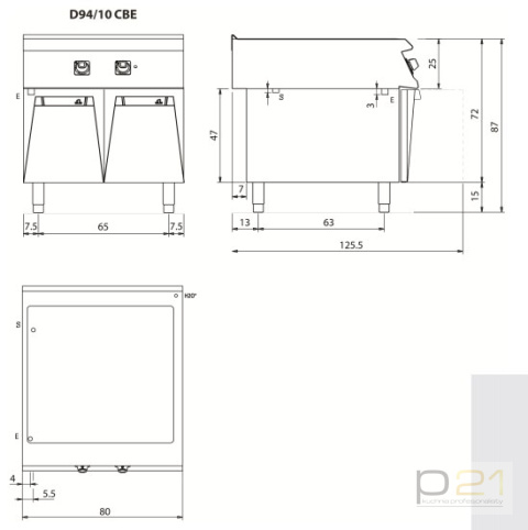 Bemar elektryczny, 5,4 kW, 2x GN1/1 + 2x GN1/3, na podstawie, Diamante 90, Olis Bemar elektryczny, 5,4 kW, 2x GN1/1 + 2x GN1/3, na podstawie, Diamante 90, Olis