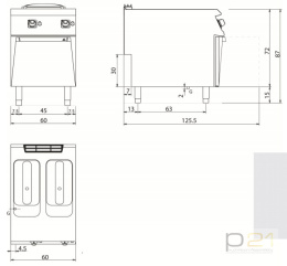 Frytownica gazowa, 2 x 10 l, 20 kW, Diamante 90, D9310/10FRG, Olis