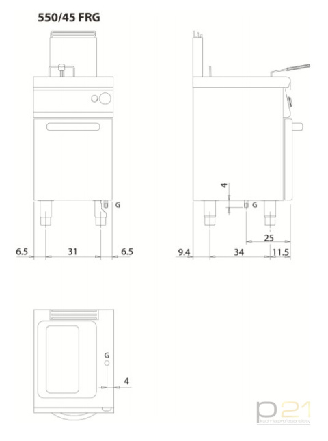Frytownica gazowa, poj. 10 l, 9,5 kW, Linia 1100, Olis Frytownica gazowa, poj. 10 l, 9,5 kW, Linia 1100, Olis
