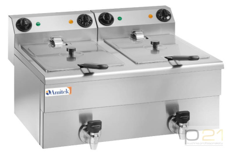 Frytownica elektryczna FC100, 3500 + 3500 W, kran, Amitek Frytownica elektryczna FC100, 3500 + 3500 W, kran, Amitek
