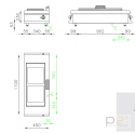 Kuchnia ceramiczna 2-palnikowa, bez podstawy, 8 kW, Linia 1100, Olis Kuchnia ceramiczna 2-palnikowa, bez podstawy, 8 kW, Linia 1100, Olis
