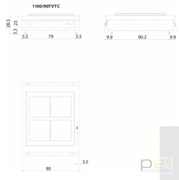 Kuchnia ceramiczna 4-palnikowa, bez podstawy, 16 kW, Linia 1100, Olis