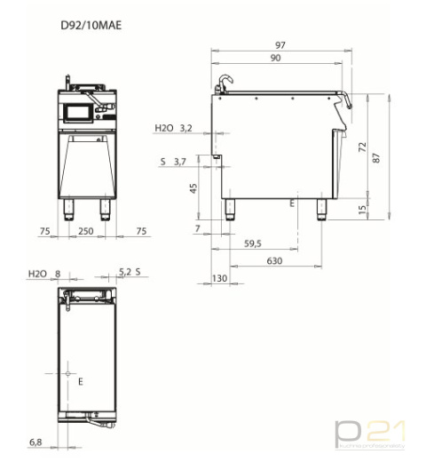 Patelnia multifukncyjna, poj. 1 x GN 1/1, 10 kW, Diamante 90, Olis Patelnia multifukncyjna, poj. 1 x GN 1/1, 10 kW, Diamante 90, Olis