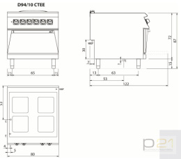 Płyta żeliwna, elektryczna, piekarnik elektryczny, 16+6 kW, Diamante 90, Olis