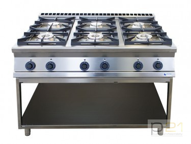 Kuchnia gazowa 6-palnikowa, na podstawie, 40,8 kW, GT6.912SE, Gasztrometal Kuchnia gazowa 6-palnikowa, na podstawie, 40,8 kW, GT6.912SE, Gasztrometal