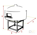 Piec do pizzy gazowy/ gazowy + drewno, Granvolta 100cm, F10GG, Ceky