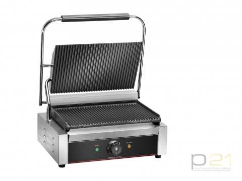 Grill kontaktowy pojedynczy, 340x230 mm, płyta ryflowana, PG35R, Amitek Grill kontaktowy pojedynczy, 340x230 mm, płyta ryflowana, PG35R, Amitek