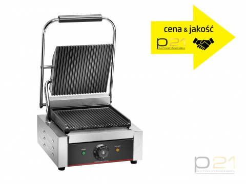 Grill kontaktowy pojedynczy, 225x230 mm, płyta gładka, PG25L, Amitek