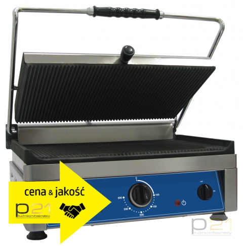 Grill kontaktowy pojedynczy, 450x270 mm, płyta gładka, PG47L, Amitek